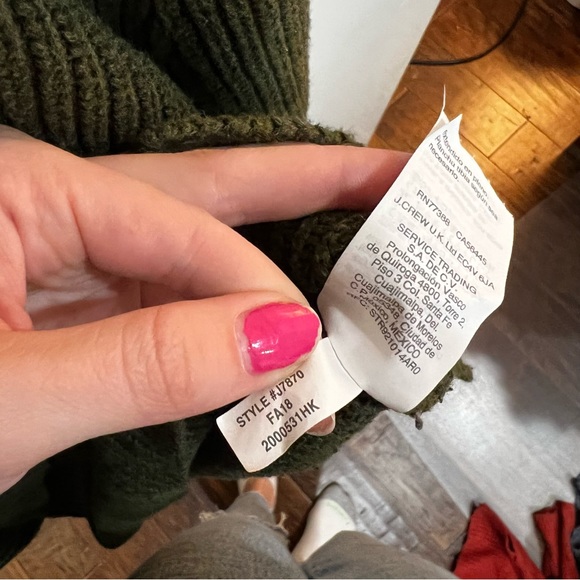 Olive Green J. Crew Knit Cozy Fall Sweater - Picture 6 of 8